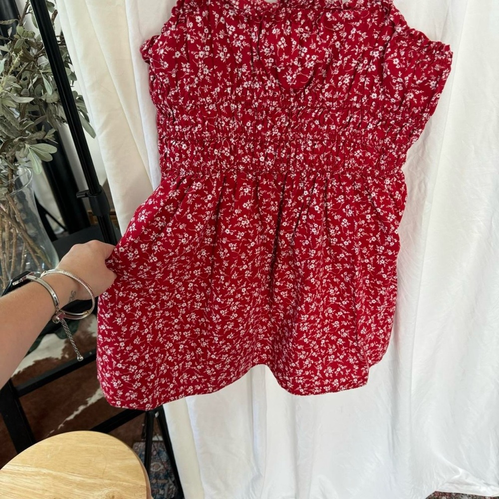 Wild Fable 🌹🌷💋 womens red floral mini sundress - size medium - Picture 7 of 8
